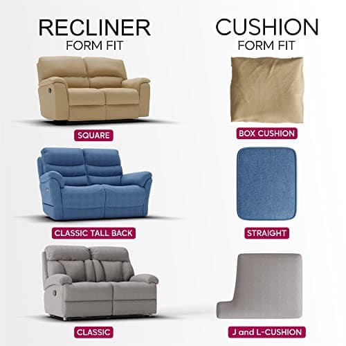 Mille Righe - Platinum Recliner Loveseat Cover