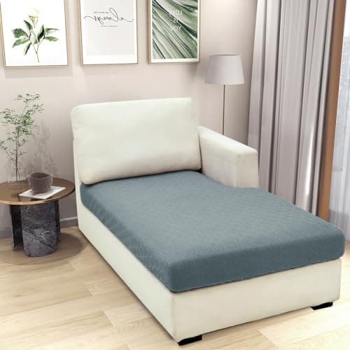 Light Gray L-Shaped Chaise Lounge Couch Cover Universal Fit Elastic Bottom Protection