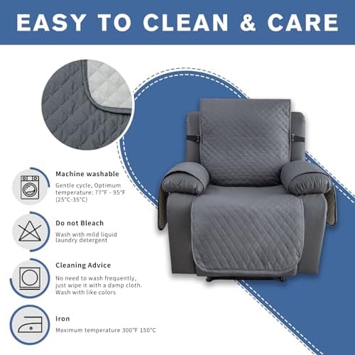 XINEAGE Dark Gray Water Resistant Recliner Cover for Pets and Kids