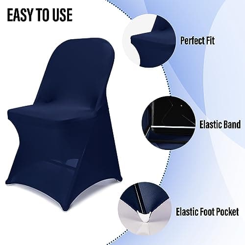 Elastic Chair Covers for Event Decor (Navy Blue)