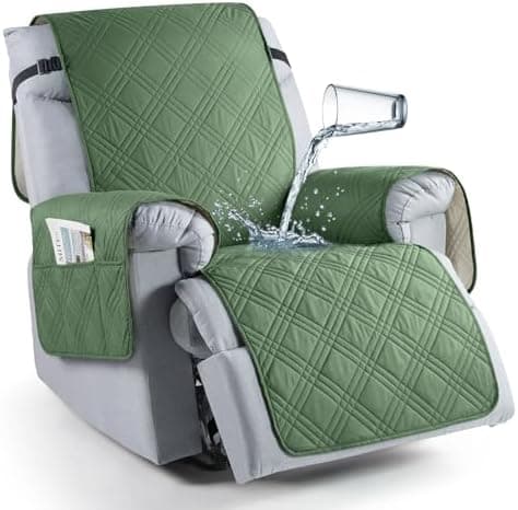 TAOCOCO 100% Waterproof Non Slip Covers for Recliner Chair with Pocket  
Best Non Slip Covers for Recliner Chairs with Pockets for Kids and Pets (2|6")  
Washable 100% Waterproof Recliner Chair Protector for Kids and Pets, OEKO-TEX Certified (2|6", C