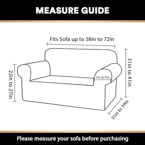 PrinceDeco Stretch Loveseat Sofa Cover, Brown, Washable Pet Friendly