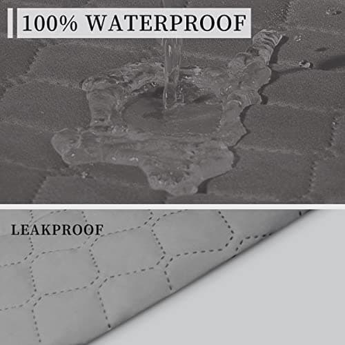 ISSUNTEX 100% Waterproof Recliner Sofa Covers, Double Protection for Pets & Kids (Gray/Light Gray)