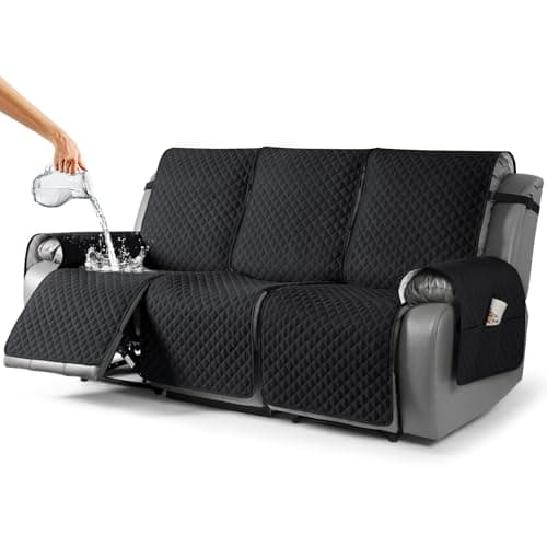 3 Seater Black Recliner Sofa Cover