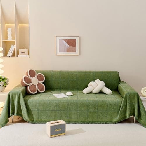ROOMLIFE Reversible Sofa Covers for 3 Seat Reclining Futon - Washable Kids & Pet Protector 71"x134" — Azz.green Block