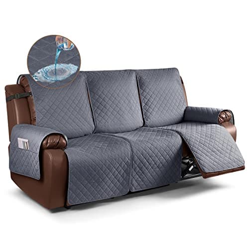 KinCam Waterproof 3 Seat Recliner Sofa Cover, Grey Protector
