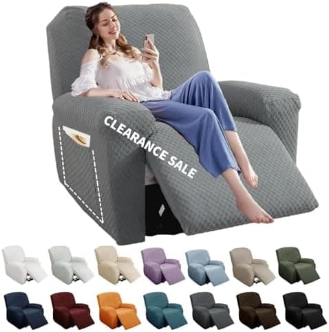 YEMYHOM Light Gray Stretch Recliner Slipcover with Side Pocket Global Recycled Standard  
YEMYHOM Light Gray Anti-Slip Recliner Cover with Elastic Bottom Global Recycled Standard  
YEMYHOM Light Gray Recliner Chair Cover with Side Pocket Global Recyc