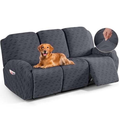TAOCOCO Jacquard Stretch Recliner Sofa Cover (Dark Grey)
