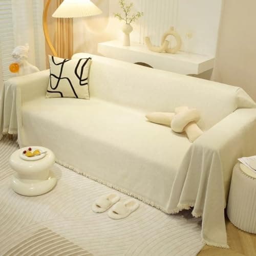 ROOMLIFE Reversible Sofa Covers for 3 Seat Reclining Futon - Washable Kids & Pet Protector 71"x134" — Aa.beige