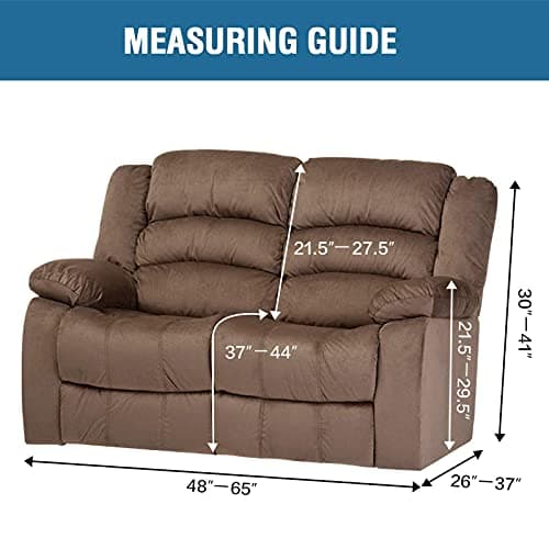 Navy Velvet Recliner Loveseat Cover, Stretch Reclining Slipcover