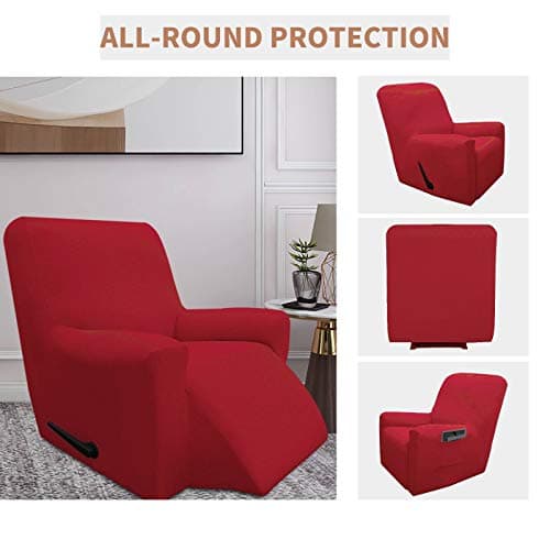 100% Waterproof Recliner Slipcover, Leakproof Couch Cover, Christmas Red