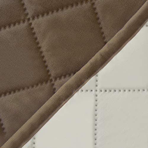 Easy-Going Reversible Loveseat Couch Cover, Gray/Light Gray — Camel/Ivory
