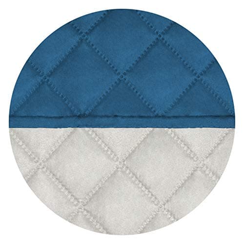 PureFit Reversible Water Resistant Couch Cover, Chocolate/Beige (3 Cushion) — Peacock Blue/Ivory