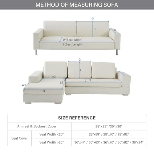 Dark Grey Anti-Slip Couch Cover for 3 CushionSectional Sofa - Deep Dream