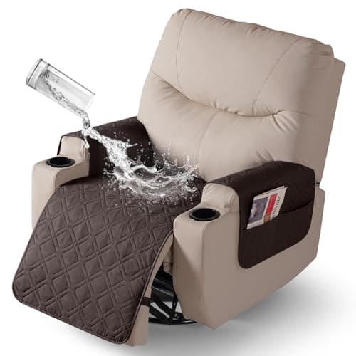 VANSOFY Chocolate Waterproof Recliner Chair Cover 22" Arm Support Pets Durable Washable
