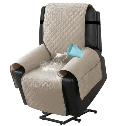 H.VERSAILTEX 100% Waterproof Power Lift Recliner Chair Cover, Brown — Pale Oak