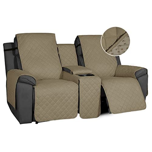 Water Resistant 2-Piece Gray Dog Cover for Non-Slip Loveseat Recliner Sofa — Beige