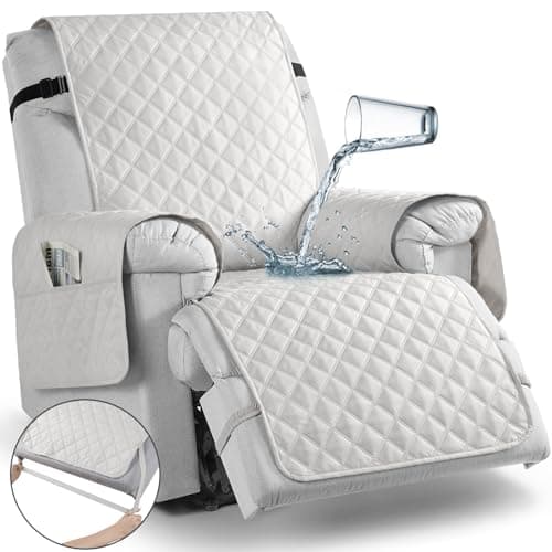TAOCOCO Large Recliner Seat Cover, Light Gray, Non-Slip & Pet-Friendly — Off White