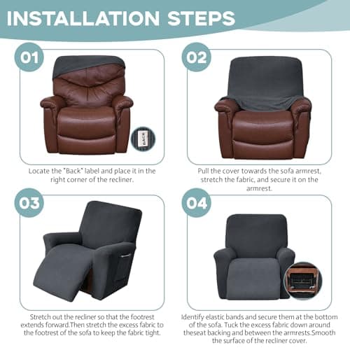 Lazy Boy Recliner Chair Cover, Dark Grey, Furniture Protector