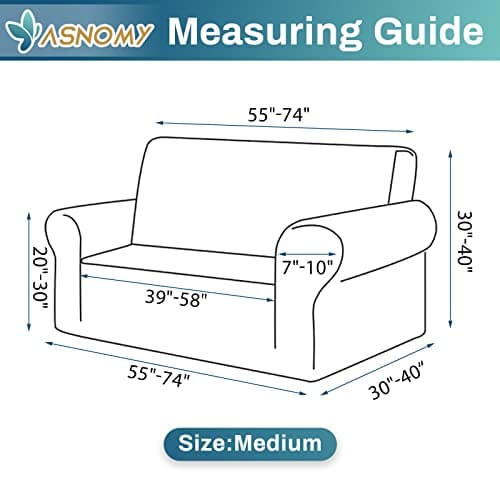 Asnomy Black Pet Protector Couch Covers for 2 Cushion Loveseat