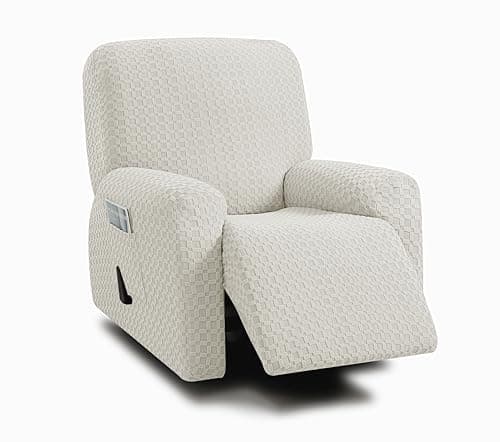 ULTICOR Chocolate 1 Seat Recliner Cover for Jacquared Sofa (Style 2) — Ivory