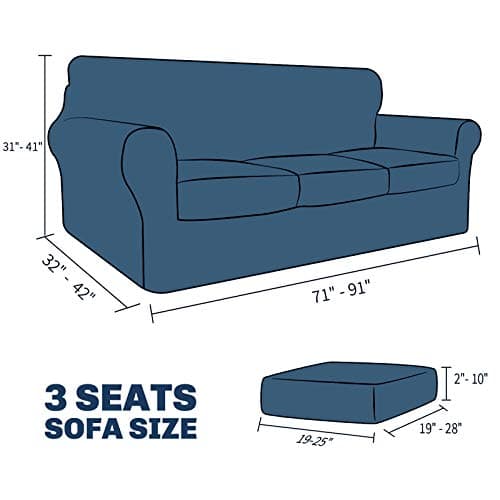 Newest 4 Pieces Couch Covers for 3 Cushion Couch Stretch Sofa Slipcover with 3 Seat Cushion Covers