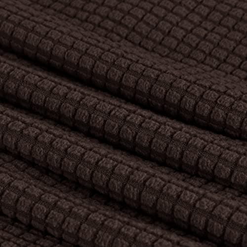 TAOCOCO Stretch Reclining Loveseat Cover, Black Jacquard Pattern — Dark Brown