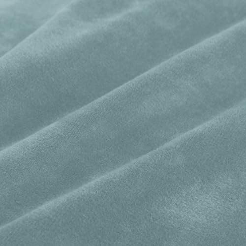 ZNSAYOTX Thicker Soft Grey Velvet Recliner Cover with Side Pockets — Stone Blue