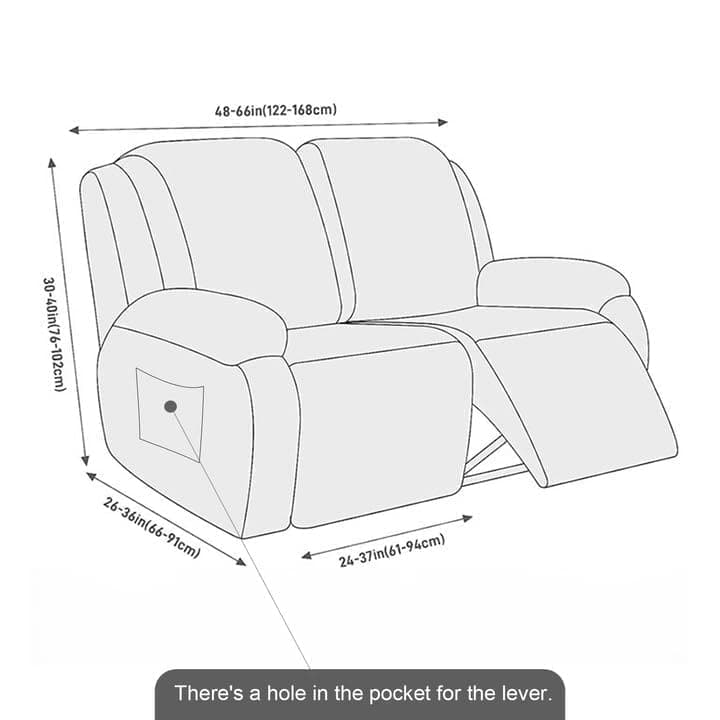 Northern Brothers Reclining Loveseat Cover, Dark Gray 2 Seater
