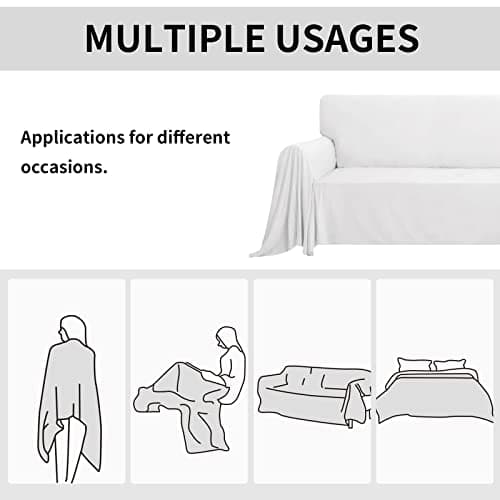 Luxury White Velvet Sectional Couch Cover, L-Shaped Sofa Slipcover (Small)