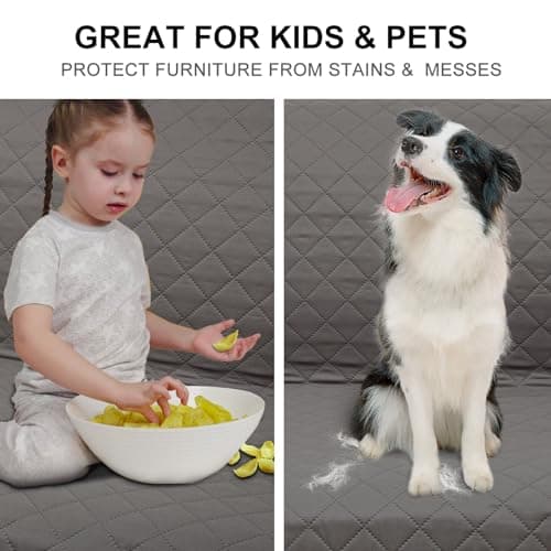 Water Resistant Dog Couch Cover 68" x 3 Cushions Gray/Light Gray