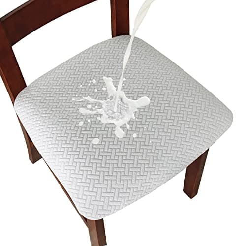 Genina Taupe Dining Room Chair Slipcovers (4 Pcs) — Waterproof-white