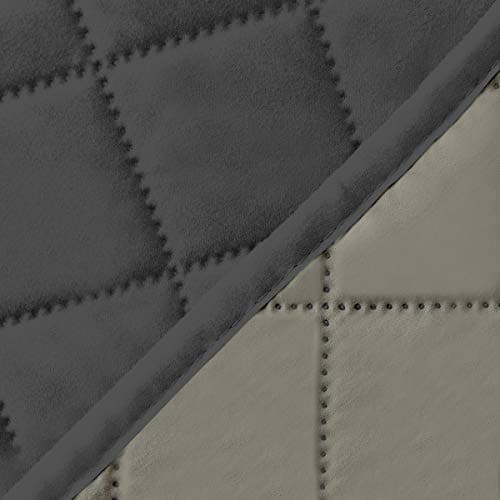Easy-Going Reversible Loveseat Couch Cover, Gray/Light Gray — Darkgray/Beige