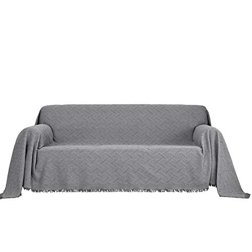MYSKY HOME XX-Large Grey Geometrical Sofa Slipcover for 3 Cushion Couch — Grey