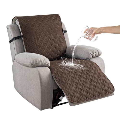 Waterproof Recliner Chair Covers, Non-Slip Pet Protector, Kid & Dog Friendly, Chocolate