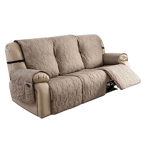 Genina 100% Waterproof Couch Covers for 2 Cushion Reclining Sofas (Dark Gray) — Taupe