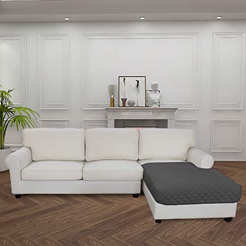 Dark Gray L-Shaped Sofa Slipcover for Pets and Kids (42x52 inches)