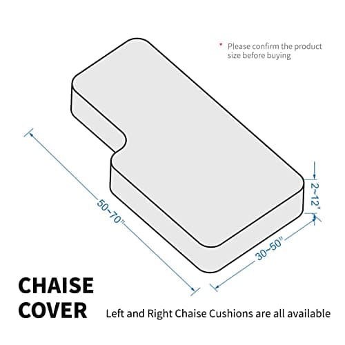 MAXIJIN Velvet Chaise Cover for L Shaped Sofa with Elastic Bottom (Gray)