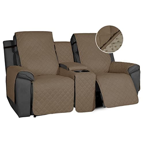 Water Resistant 2-Piece Gray Dog Cover for Non-Slip Loveseat Recliner Sofa — Camel