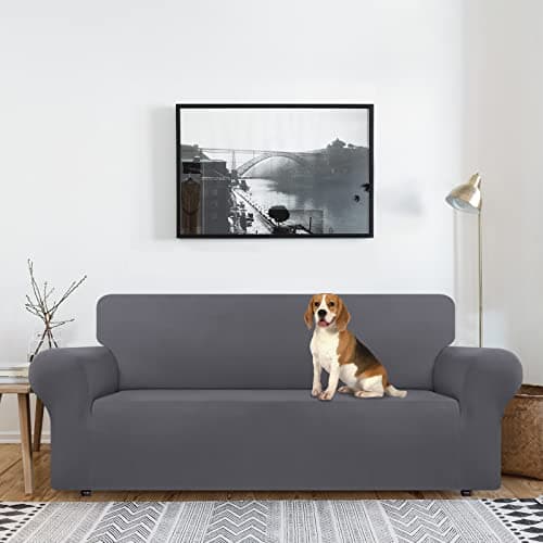 AZON Stretch Spandex Couch Cover, Large Dark Grey