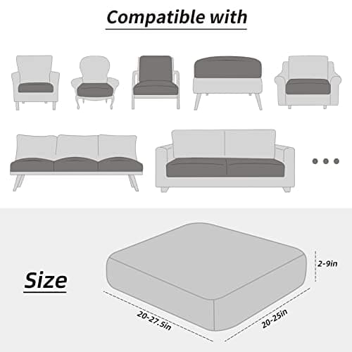 Waterproof Couch Cushion Covers for Furniture Protector (Chocolate, 2 Pack)