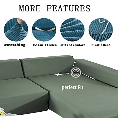Jacquard Chaise Lounge Covers for Grey 2Seat L Shaped Couch