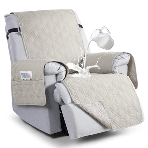 VANSOFY 100% Waterproof Pet Chair Cover, Dark Gray, 23.6" — Beige
