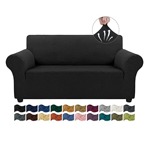 Asnomy Black Pet Protector Couch Covers for 2 Cushion Loveseat