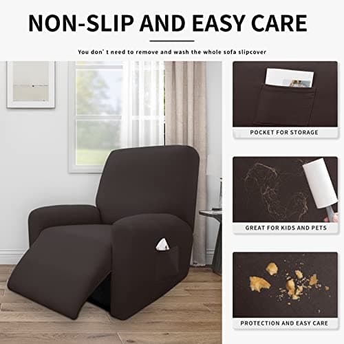 Dual Waterproof Recliner Cover for Couch and Sofa, Leakproof Protector for Kids and Pets Chocolate
