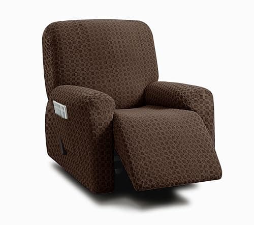 ULTICOR Chocolate 1 Seat Recliner Cover for Jacquared Sofa (Style 2)