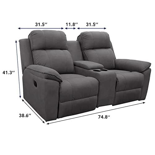 PureFit Water Resistant Reversible Loveseat Recliner Couch Cover