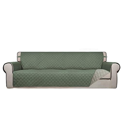 PureFit Reversible Quilted Recliner Cover, Water Resistant Brown/Beige — Greyish Green/Beige