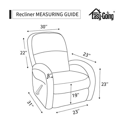 Waterproof Recliner Chair Cover, Brown, Non-Slip Fabric for Living Room Sofas (Easy-Going, Pet and Kid Friendly)