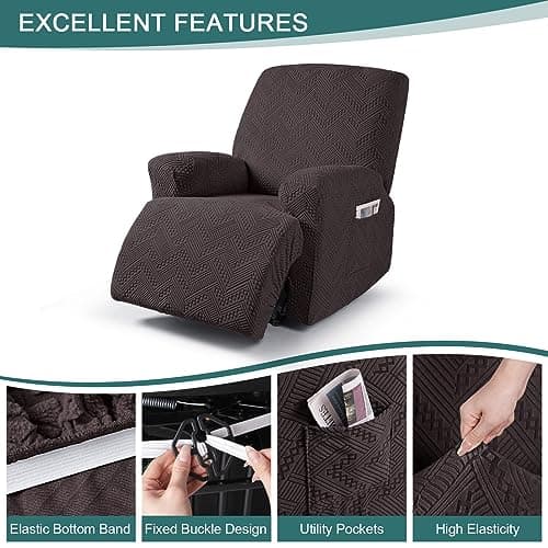 3-Piece Recliner Chair Cover Set with Universal Sofa Cover